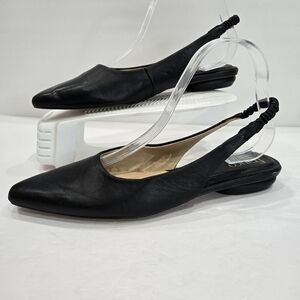 Franco Sarto Briella Pointed Toe Black Slingback Flats Womens 9.5M Sandals Shoes